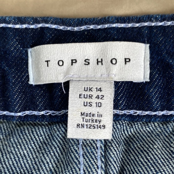 Pocketed indigo denim mini skirt - Picture 3 of 4